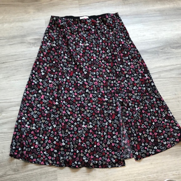 Loft Heart Side Slit Midi Skirt - Picture 3 of 8